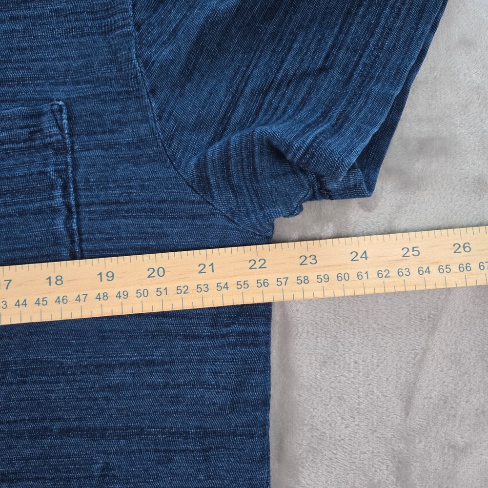 Faherty Brand Mens Polo Shirt Large Blue Indigo Cotton Short Sleeve Casual Top - Picture 4 of 8
